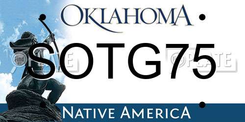 SOTG75 Oklahoma License Plate