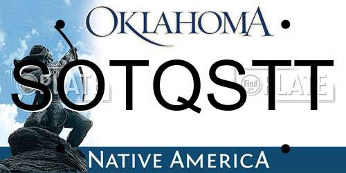 SOTQSTT Oklahoma License Plate