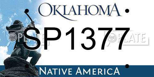 SP1377 Oklahoma License Plate