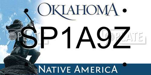 SP1A9Z Oklahoma License Plate