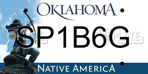 SP1B6G Oklahoma License Plate