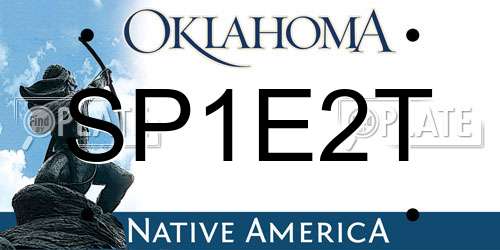 SP1E2T Oklahoma License Plate