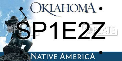 SP1E2Z Oklahoma License Plate