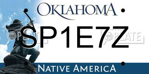 SP1E7Z Oklahoma License Plate