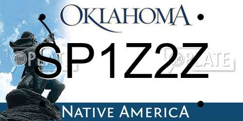 SP1Z2Z Oklahoma License Plate
