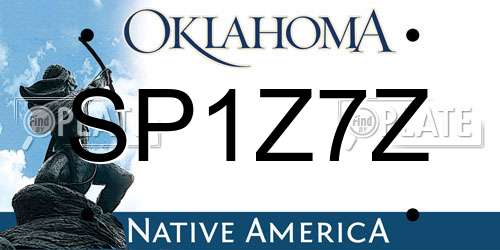 SP1Z7Z Oklahoma License Plate