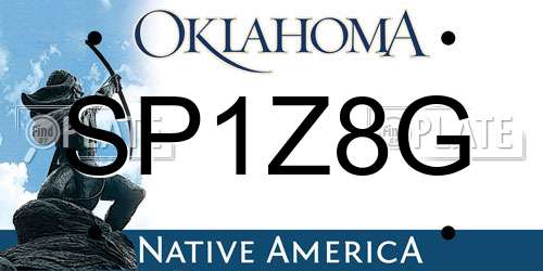 SP1Z8G Oklahoma License Plate