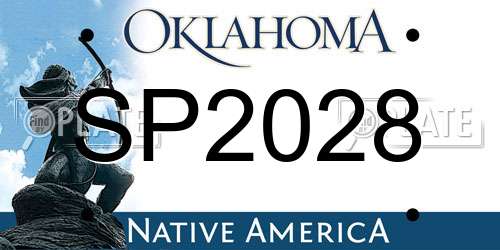 SP2028 Oklahoma License Plate