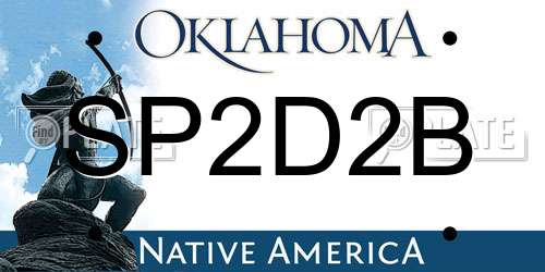 SP2D2B Oklahoma License Plate
