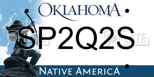 SP2Q2S Oklahoma License Plate