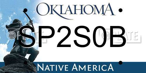 SP2S0B Oklahoma License Plate