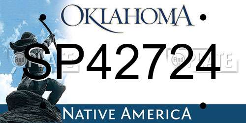 SP42724 Oklahoma License Plate