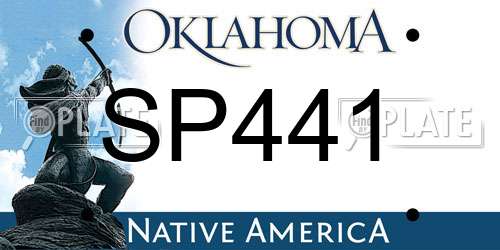 SP441 Oklahoma License Plate
