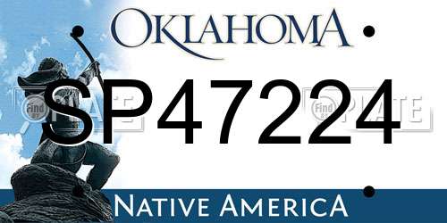 SP47224 Oklahoma License Plate
