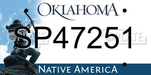 SP47251 Oklahoma License Plate