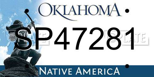 SP47281 Oklahoma License Plate