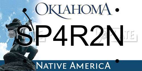 SP4R2N Oklahoma License Plate