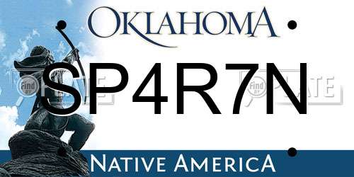 SP4R7N Oklahoma License Plate