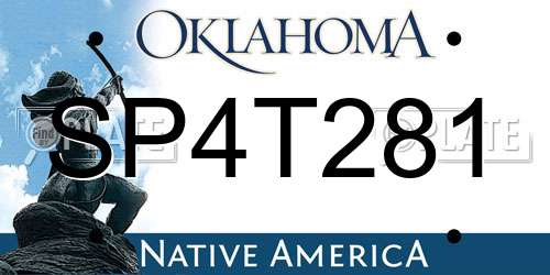 SP4T281 Oklahoma License Plate