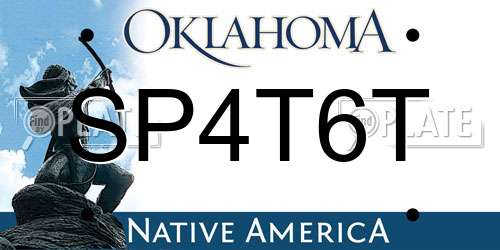 SP4T6T Oklahoma License Plate