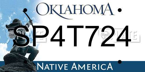 SP4T724 Oklahoma License Plate