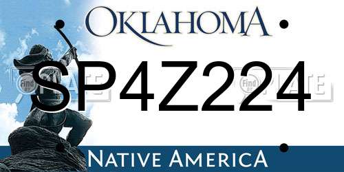 SP4Z224 Oklahoma License Plate