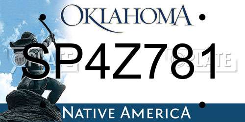 SP4Z781 Oklahoma License Plate