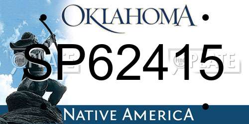 SP62415 Oklahoma License Plate
