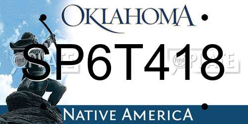 SP6T418 Oklahoma License Plate