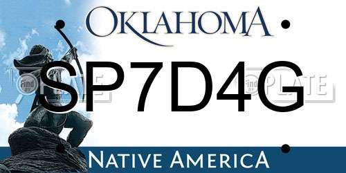 SP7D4G Oklahoma License Plate