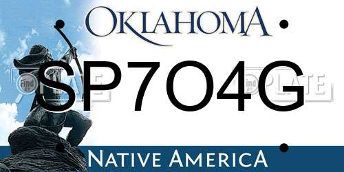 SP7O4G Oklahoma License Plate