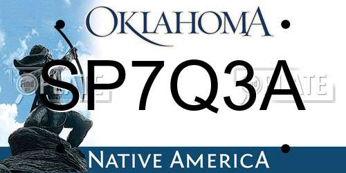 SP7Q3A Oklahoma License Plate