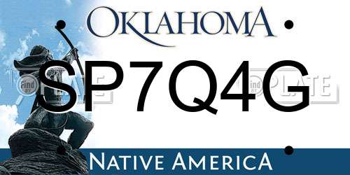 SP7Q4G Oklahoma License Plate