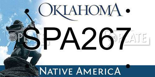 SPA267 Oklahoma License Plate
