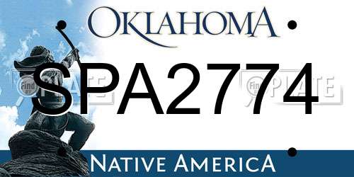 SPA2774 Oklahoma License Plate