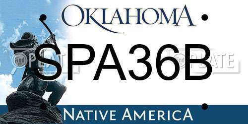 SPA36B Oklahoma License Plate