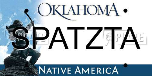 SPATZTA Oklahoma License Plate