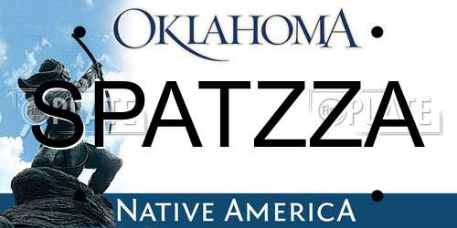 SPATZZA Oklahoma License Plate