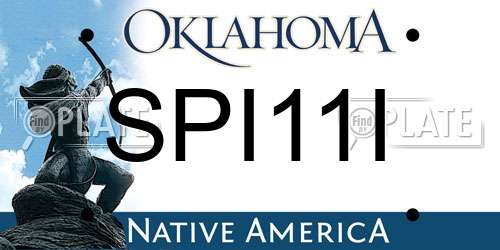 SPI11I Oklahoma License Plate