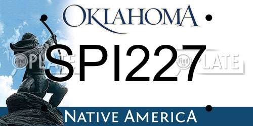 SPI227 Oklahoma License Plate