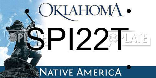 SPI22T Oklahoma License Plate