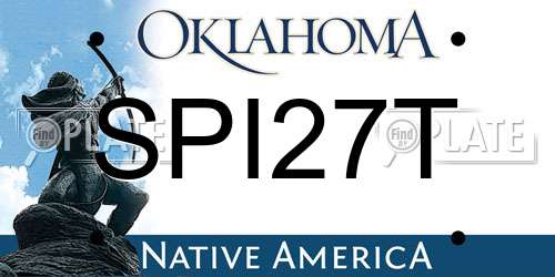 SPI27T Oklahoma License Plate