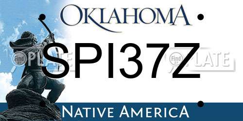 SPI37Z Oklahoma License Plate