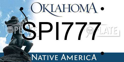 SPI777 Oklahoma License Plate