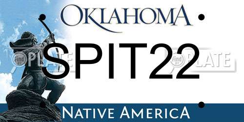 SPIT22 Oklahoma License Plate