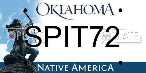 SPIT72 Oklahoma License Plate