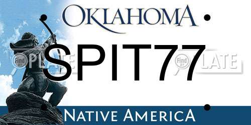 SPIT77 Oklahoma License Plate