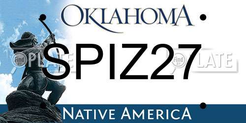 SPIZ27 Oklahoma License Plate