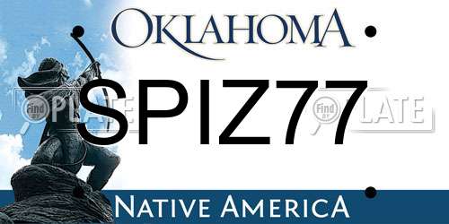 SPIZ77 Oklahoma License Plate