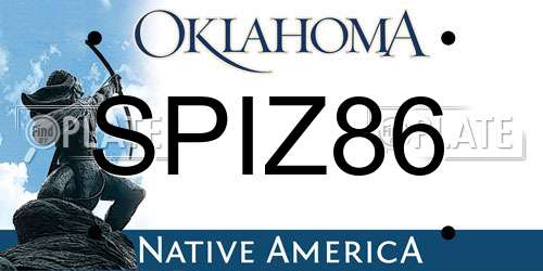 SPIZ86 Oklahoma License Plate